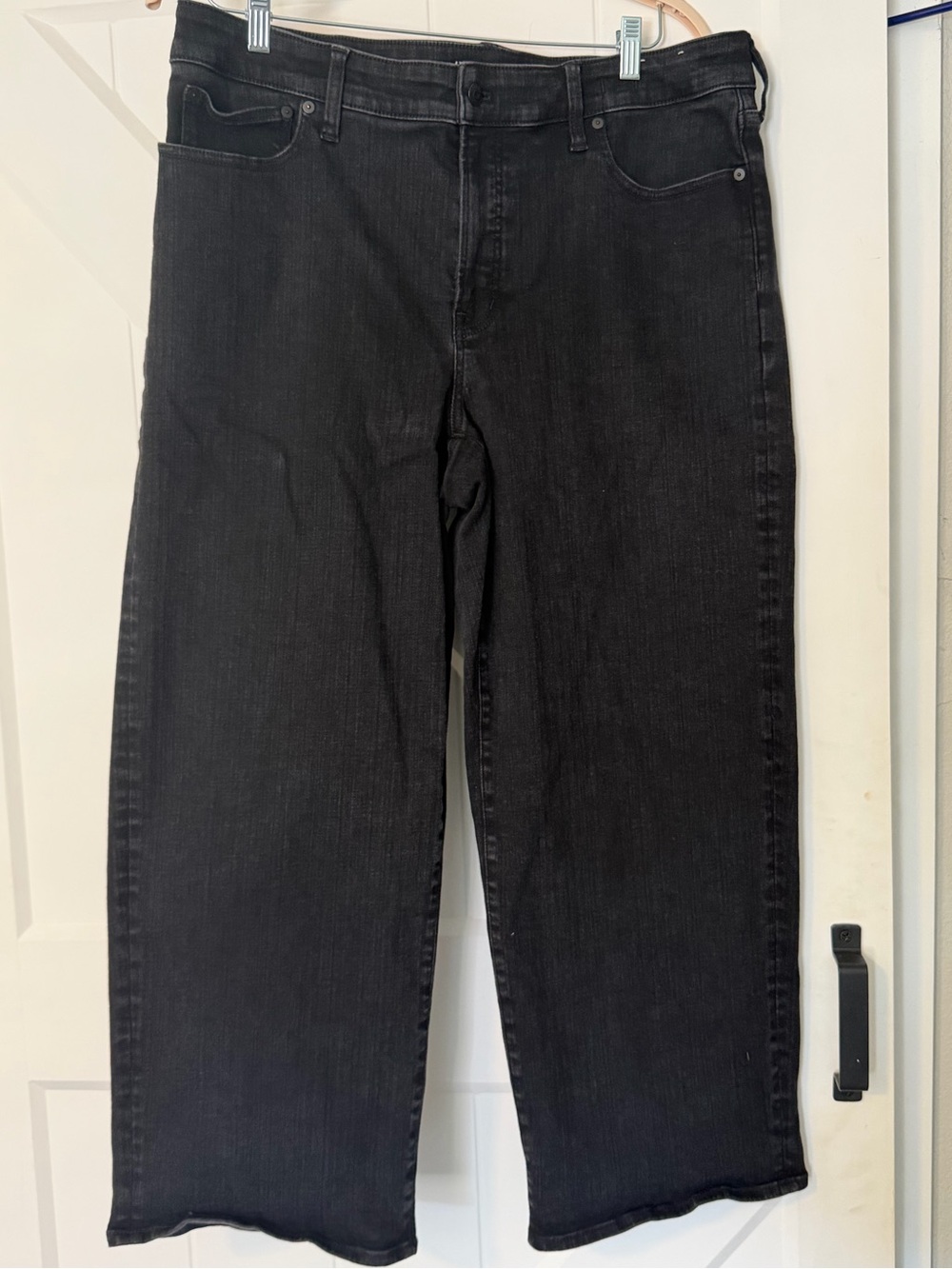 Madewell The Perfect Vintage Wide-Leg Jeans 16W Black High Rise Wide Leg
